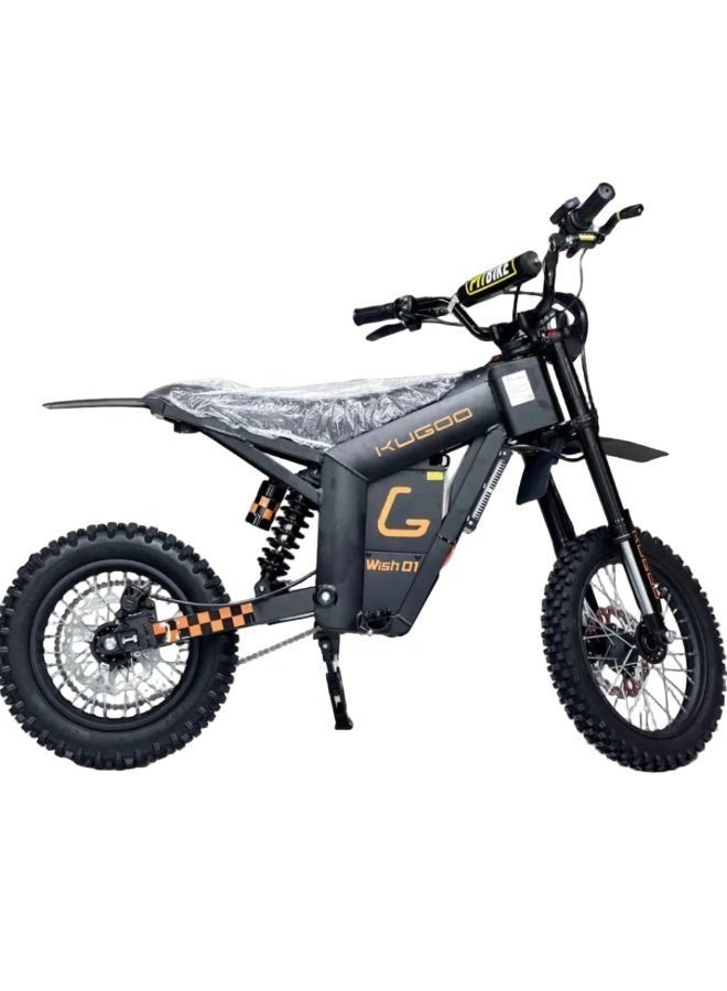 Kugoo Wish 01 Electric Dirt Bike - 1500W Brushless Motor - 48V 21Ah Battery - 50km/h Max Speed - 45-50km Range - Black Color